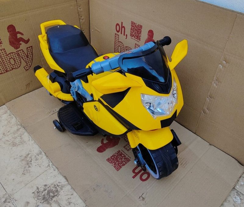 oh baby BIKE RIDE ON TOY WHEEL FULL OF LED LIGHT MOTOR BIKE Bike for Kids Bike Battery Operated Ride On  (Orange)
