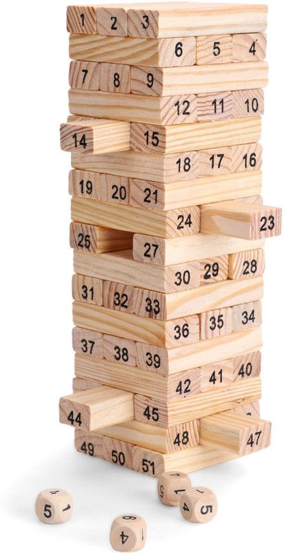 QBLYN Wooden Building blocks  (Brown)