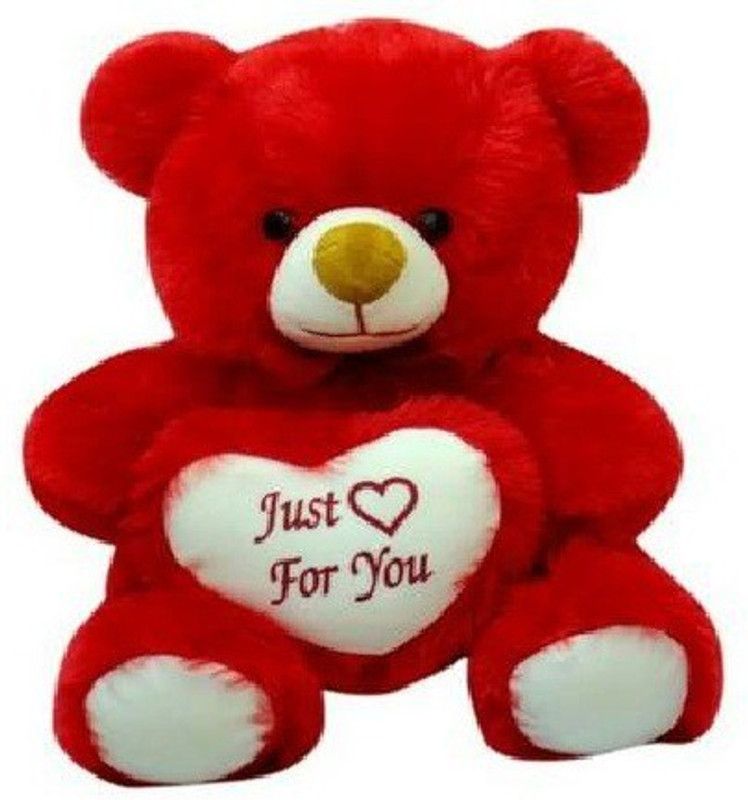 kashish trading company Soft Stuffed Red Heart Just For You Teddy Bear (45cm) - 16 inch  (Red)