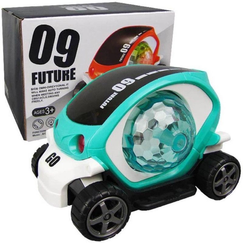 Eazytobuy 09 FUTURE CAR WITH FREE BATTERIES 360 SPIN STUNT CAR MUSICAL CAR KIDMANIA  (Multicolor)