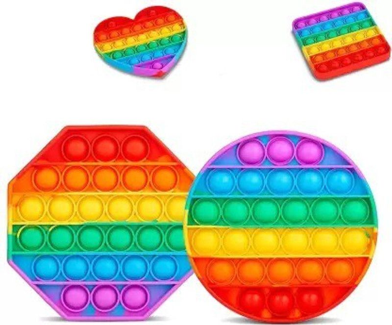 FineArts 4 Pack Pop It Pop Its Rainbow Pop Fidget Toys  (Multicolor)