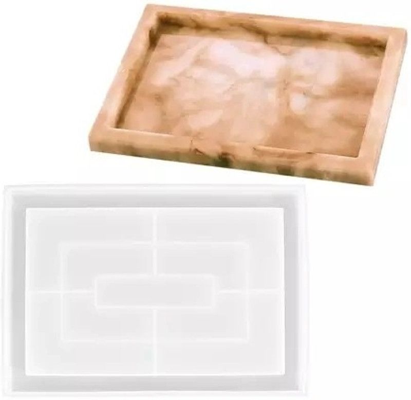 Sillicone Rectangle tray with boundary mould for resin art