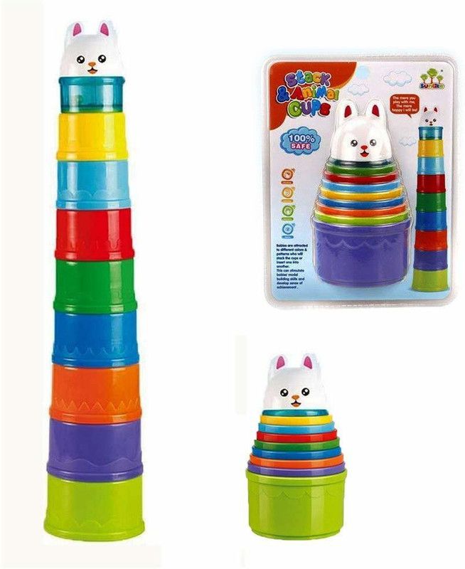 Zest 4 Toyz Stacking & Nesting Cups Baby Building Set of 9 Pieces  (Multicolor)
