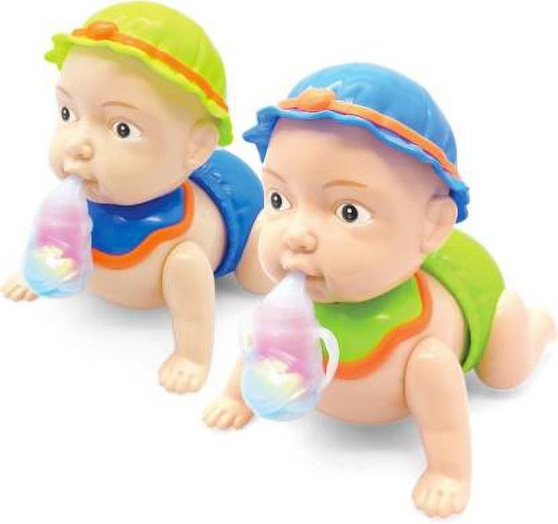 Kidz N Toys Naughty Baby Crawling Toy With Music And 3D Lights  (Multicolor)