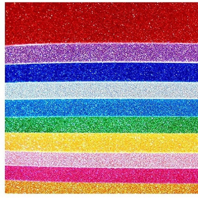 GVAAS SELF ADHESIVE- EVA Foam Glitter Sheets of MultiColors A4 Size - for Arts & Crafts, Scrapbooking, Paper Decorations.