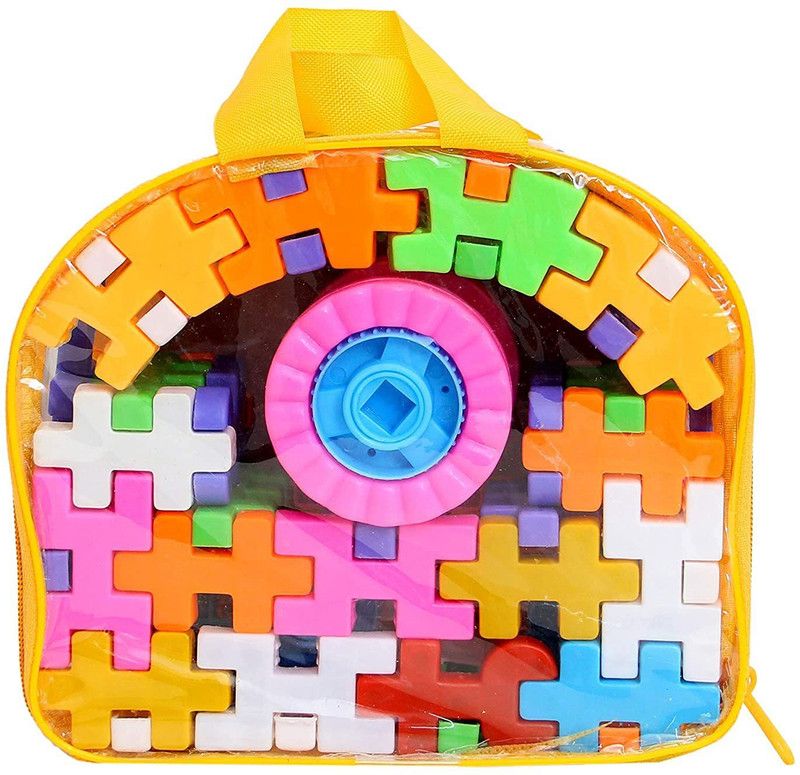 KONKER 44 Pieces Plastic Building Blocks for Kids Assembly Puzzle Block for Children  (Multicolor)