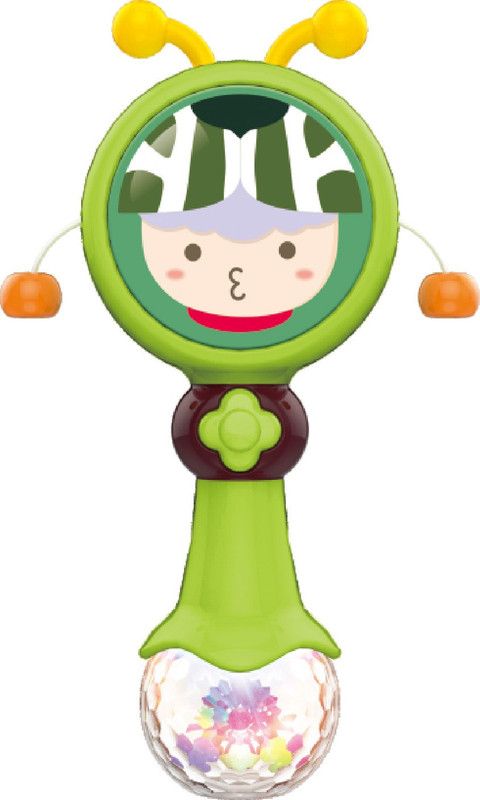 SYGA Rattle Drum - with Lights and Music Early Education Toy_Green Rattle  (Multicolor)