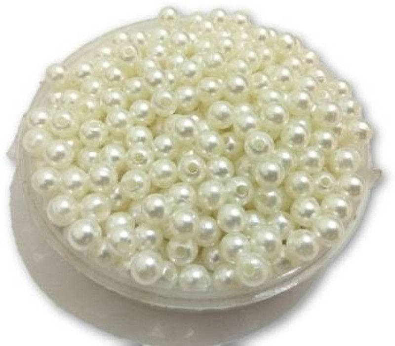 Crafts Haveli Quilling And Jewellery Making Acessories Pearl Beads Round Shape Used In Dresses, Jewellery Formation, Scrap Booking, Wedding Trays Making, Arts And Crafts (200 Pieces, Size 6Mm)