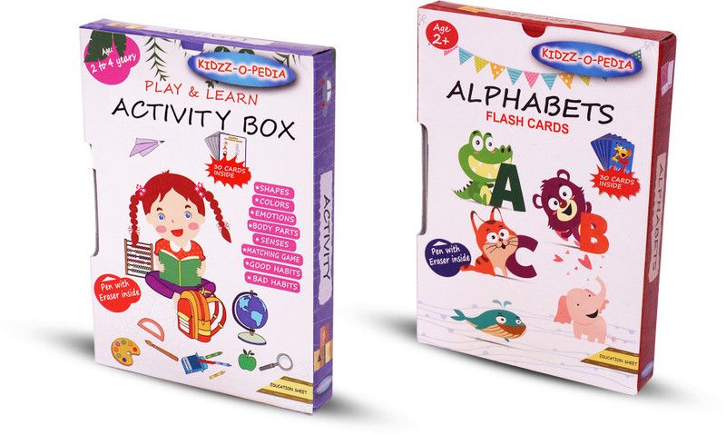 kidzzopedia Alphabet, Activities Fun Educational Flash Card Combo, Set of 2 for Kids- 2to6yr  (Multicolor)