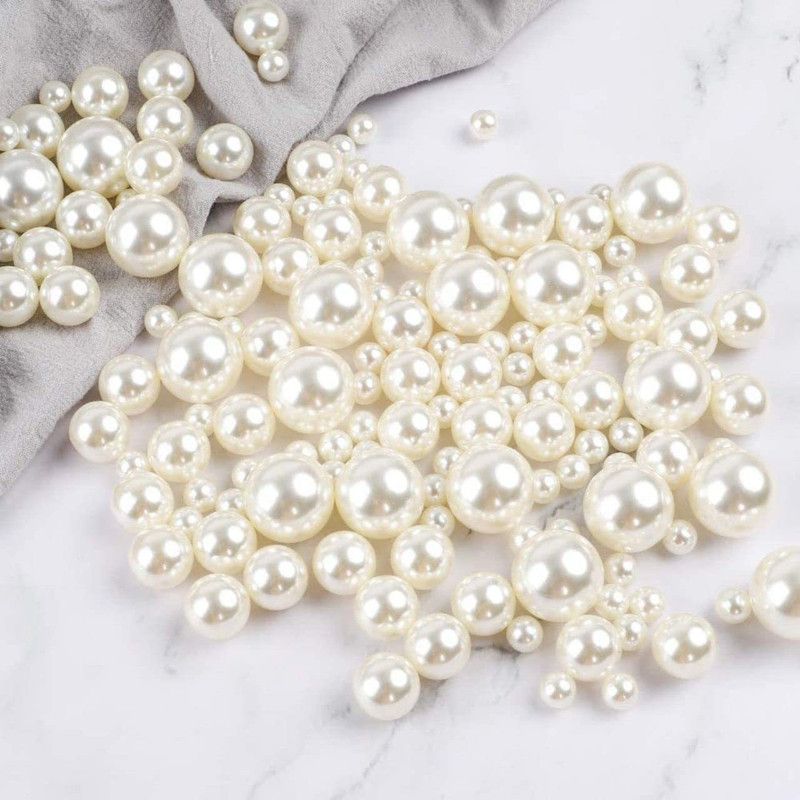 ecofynd 1400 Pcs Cream Pearls Beads, Shiny Moti for Jewelry Making, Art & Craft Work