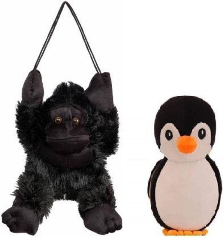 kashish trading company gorilla with black penguin combo toys - 30 cm  (Multicolor)