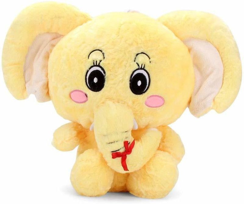 Frantic Premium Quality Elephant Soft Plush Fabric (Yellow Elephant Furr7MM, 25 Cm) - 25 cm  (Yellow)