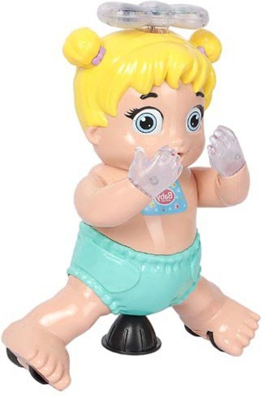 Toyvala 360 Degree Rotating Musical Dancing and Singing Doll with Bump & Go Action-M  (Multicolor)