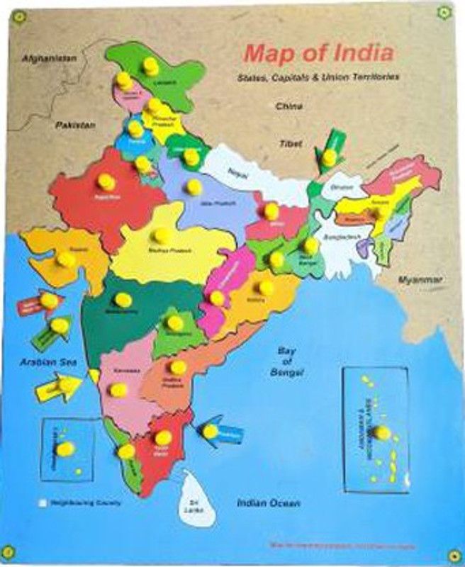 Haulsale Wooden Map Of India Educational Puzzle For Kids  (28 Pieces)