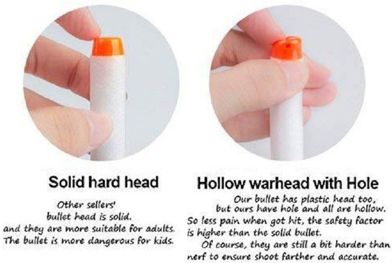 ZZ ZONEX 100pcs Hollow Out Soft Foam Refill Darts for Nerf N-Strike Elite Series Blasters(White, Glow in The Dark) Darts & Plastic Bullets  (White)