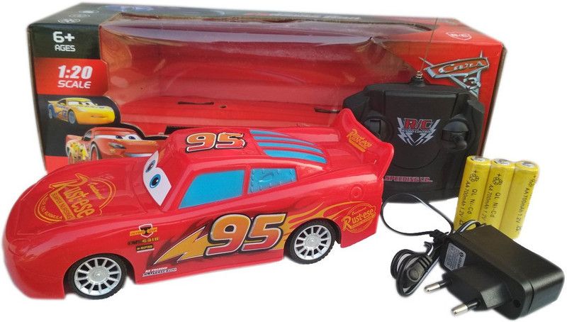 HALO NATION Disney Pixer Cars 3 Vehicle - Remote Control with Rechargable Batteries - Lightning Mc Queen (Red)  (Red)