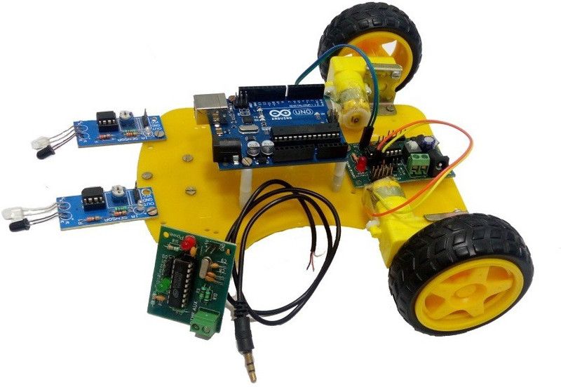 Embeddinator Line Follower & Mobile Phone Control Arduino Based DIY Robotic Kit Automotive Electronic Hobby Kit