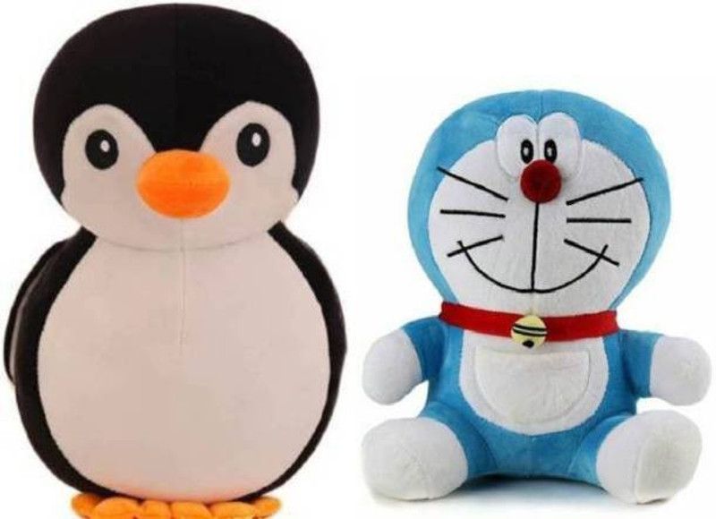 Agnolia Gifts Stuffed Toy Penguin Blue and Doremon for kids29cm - 29 cm  (Multicolor)
