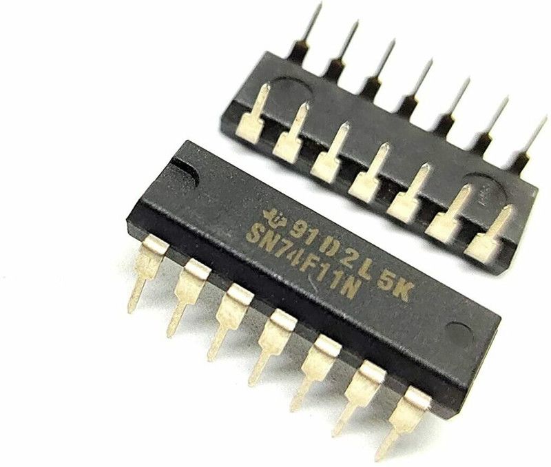 INVENTO 4Pcs 7411 IC SN74HC11N AND Gate, 74HC11, 3 Input, 5.2 mA, 2 V to 6 V, DIP-14 Automotive Electronic Hobby Kit