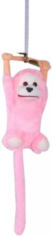 Agnolia Perfect gift cute Hanging Pink Monkey stuffed soft plush toy 25 cm - 25 cm  (Multicolor)