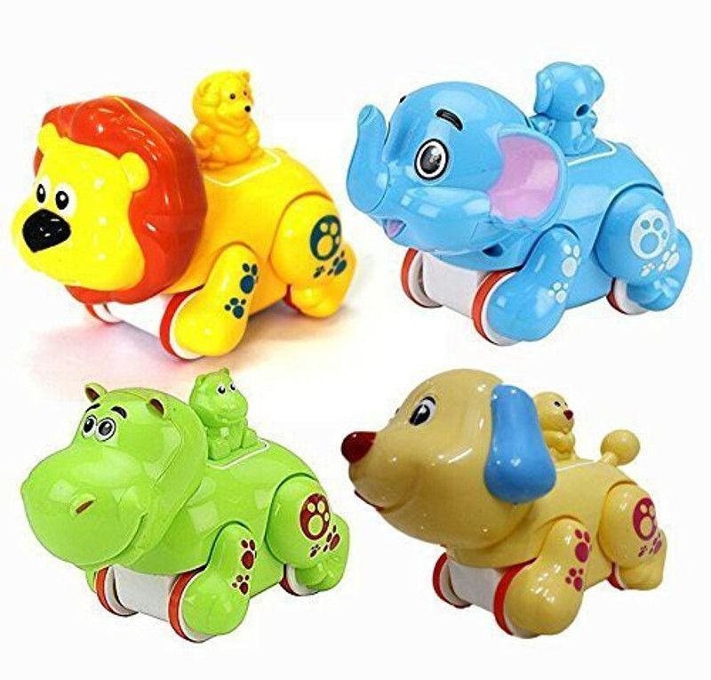 AZZ TOYS press and go friction animal toys (pack of 2)-best for return gifts  (Multicolor, Pack of: 2)