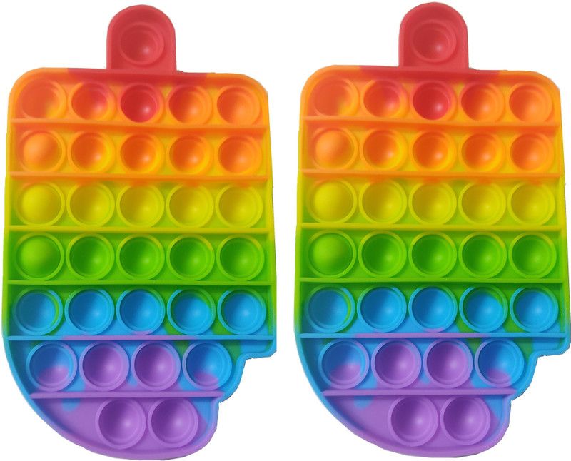 MOREL PUSH POP IT FIDGET TOY BUBBLE, STRESS RELIEF AND ANTI-ANXIETY TOOLS SENSORY TOY FOR AUTISM TO RELIEVE STRESS & GIFT FOR KIDS AND ADULTS (CANDY) PACK 2  (Multicolor)