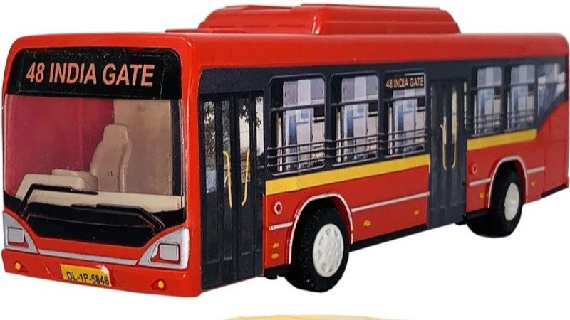 VD TOY'S ECENTY TOYS GREEN BUS DELHI BUS RED2  (RED1)