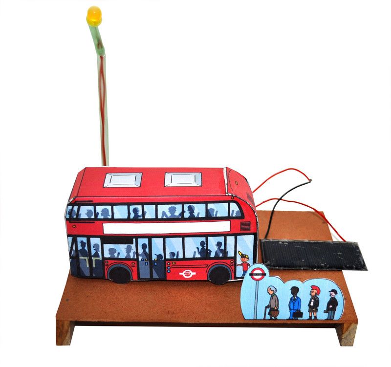 ProjectsforSchool Solar Bus Stand Scene School Project and Educational Game Social Science Project STEM Activity Working Models DIY Project kit Educational Electronic Hobby Kit