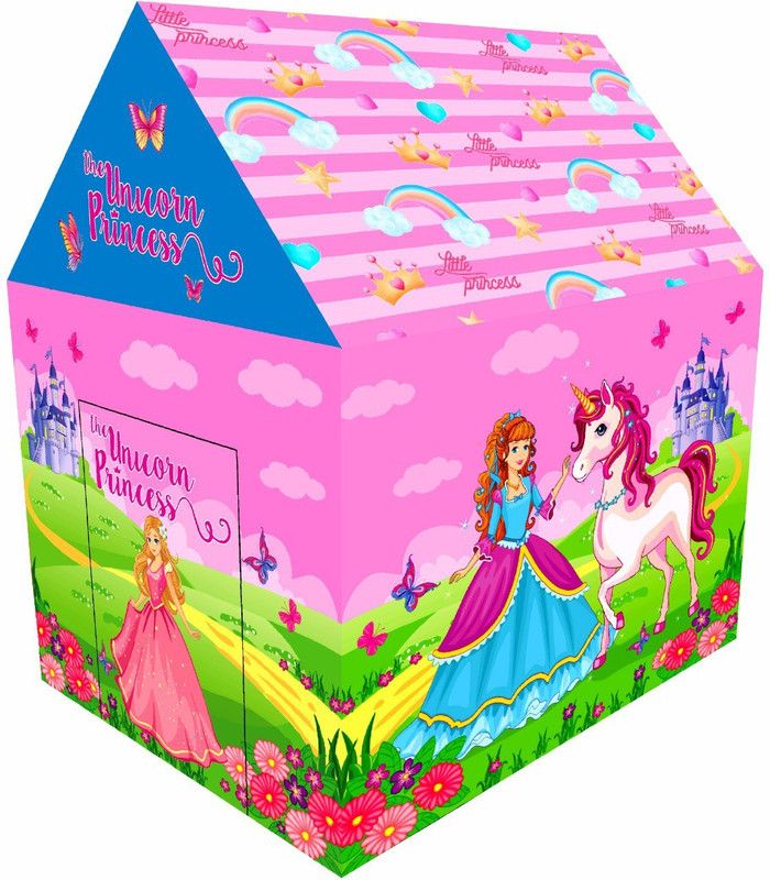 Delfa Jumbo Size Extremely Light Weight , Water Proof Kids Play Tent House for 10 Year Old Girls and Boys with Free Theme mask(Unicorn)  (Multicolor)