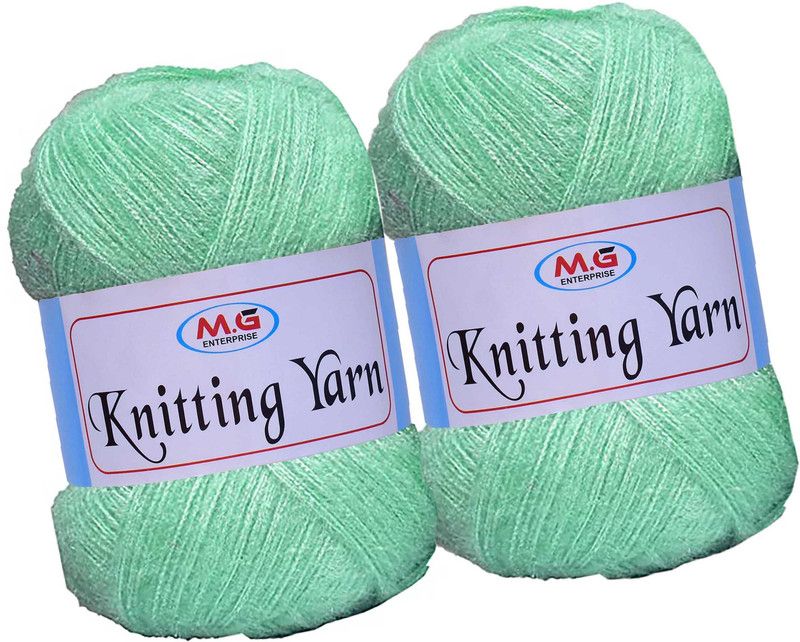 M.G Enterprise Knitting Wool Yarn, Soft Fancy Feather Wool Apple Green 500 gm- Art-HFA