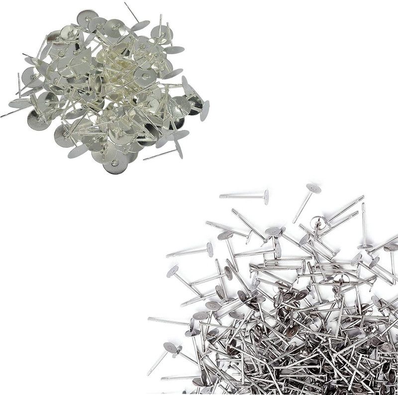 navjai Earring Backpush Back Clear Bullet Clutch(Rubber25pc &Flatpad 25pc)Total 50pc