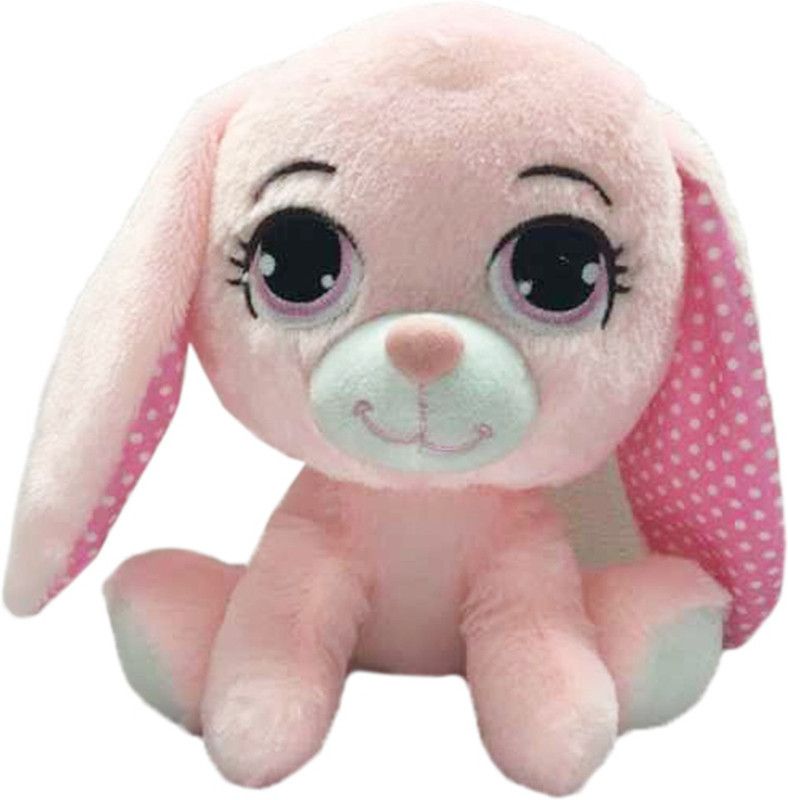 My Baby Excels Baby Dog Plush with Big Eyes - Pink 19 cm - 19 cm  (Pink)