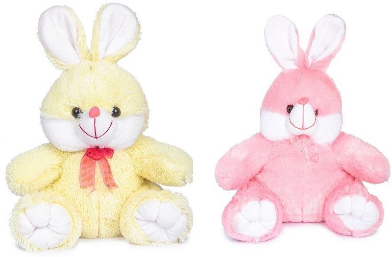momen memo Sitting Rabbit ( Set of 2) - 35 cm  (Pink, Yellow)
