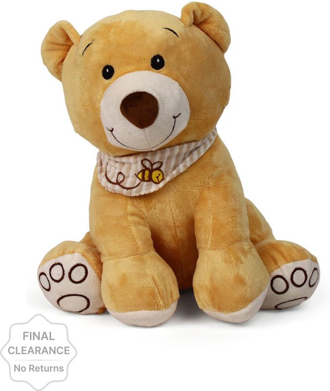 My Baby Excel Sitting Bear with Bee Muffler - 34 cm - 34 cm  (Multicolor)