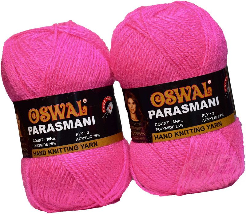 KNIT KING Represents Oswal 3 Ply Knitting Yarn Wool, Rose 500 gm Art-EIF