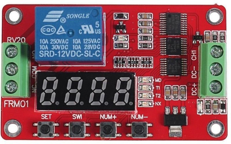 REES52 12V DC Multifunction Self-lock Relay PLC Cycle Timer Module Delay Time Switch Timer Counter and Clock Electronic Hobby Kit