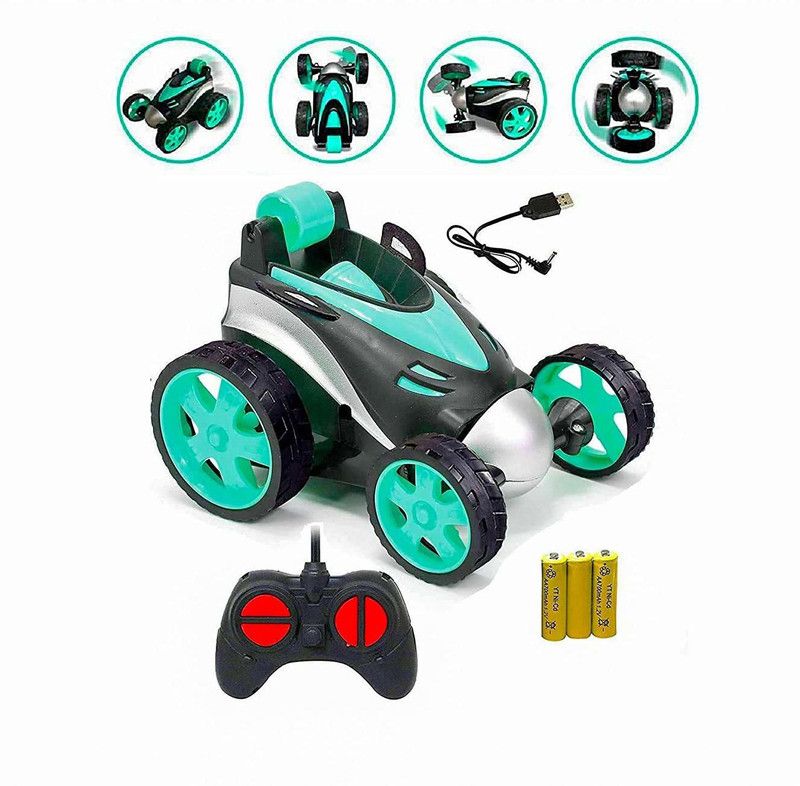 AMeflex Remote Control Car -, 360 Degree Rotation Racing Car, Rc Cars Flip and Roll, Stunt Car Toy for Kids BLUE COLOR  (Blue, Black)