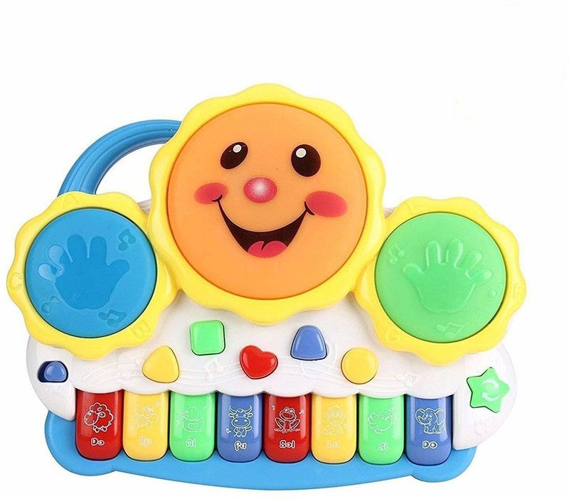 Just97 Flash Drum Set With Music And 3D Lights_10  (Multicolor)