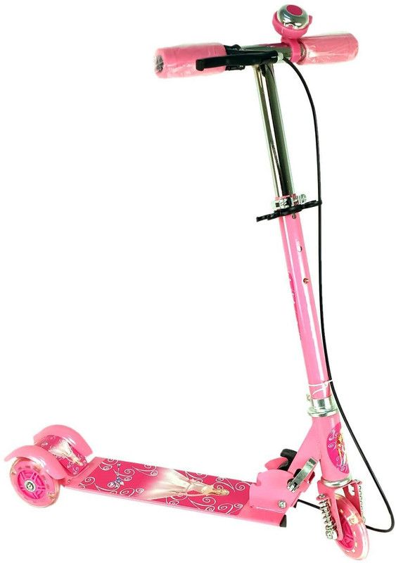 D J BROTHERS Kids Ride On Leg Push Scooter for Boys and Girls (4 - 8 Years Old Kids) 3 Wheel Foldable Scooter Cycle with Height Adjustment for Boys and Girls (Multicolor)  (Pink)