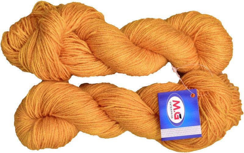 KNIT KING Tin Tin Mustard (200 gm) Wool Hank Hand knitting wool / Art Craft soft fingering crochet hook yarn, needle knitting yarn thread dyed