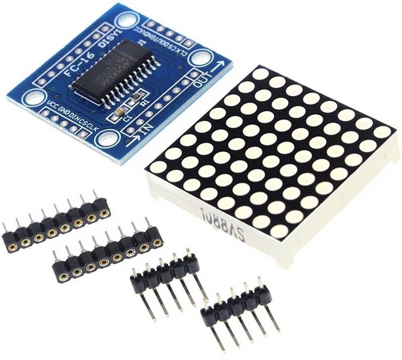Prime Intact MAX7219 8X8 DOT LED MATRIX DISPLAY MODULE Electronic Components Electronic Hobby Kit