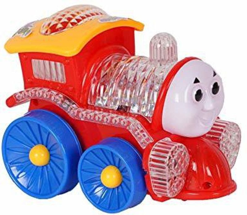 Chaste Electric Light Train Loco Engine Toy | for Kids | Amazing 4D Bright LED Lights and Music  (Red, Pack of: 1)