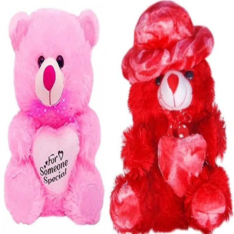 GOD GIFT GALLERY Gift basket stuffed Soft Toy for kids/Birthday Gift/Boy/Girl combo - 30.2 cm  (Pink, Red)