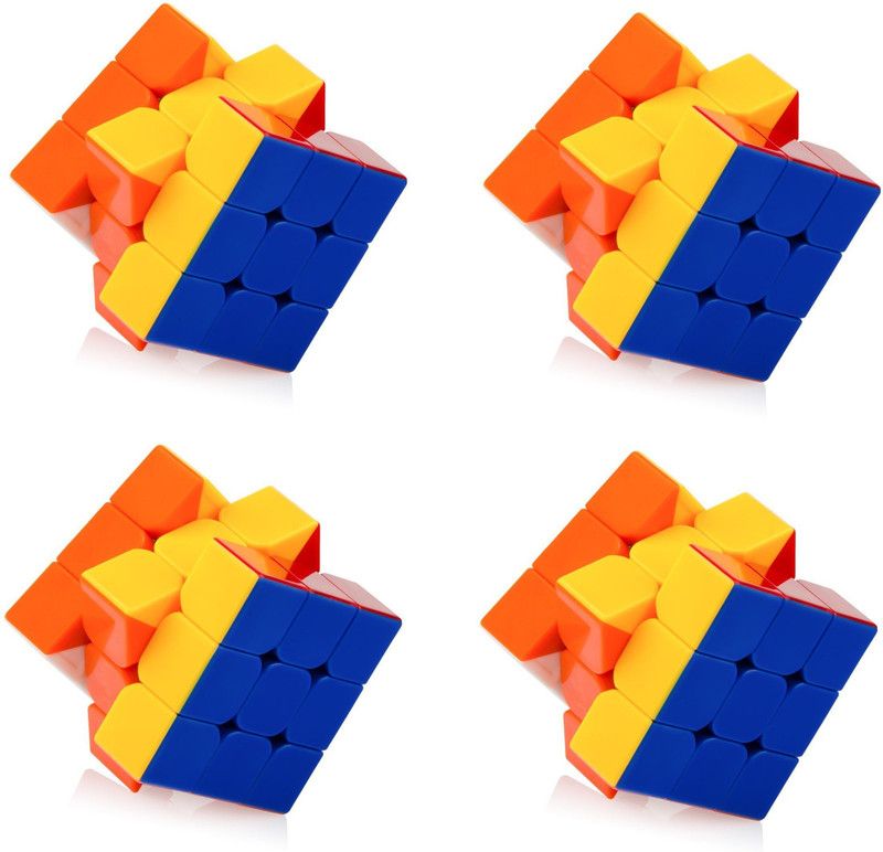 Toy Jumble 4 3x3 Cube Puzzle High Speed Stickerless Combo Brainstorming Game Toy  (4 Pieces)