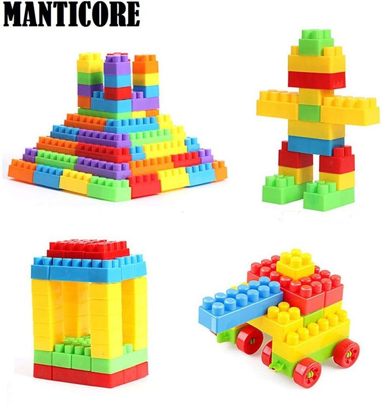 MANTICORE 50-Pcs Building-Blocks Learning\Educational Unbreakable kids-puzzle Toy set  (Multicolor)
