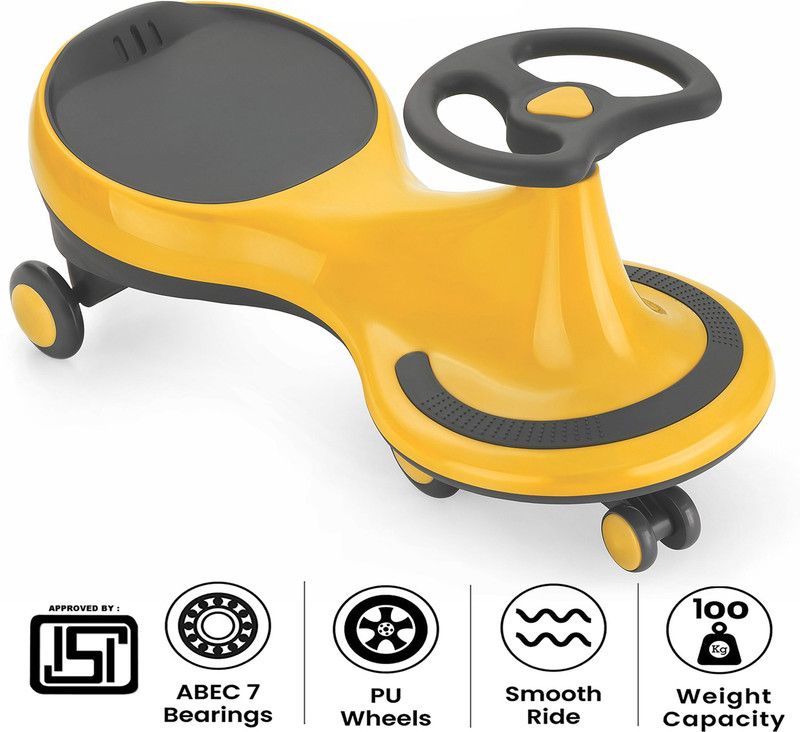 Pandaoriginals PLASMA Non electric Magic Car Rideons & Wagons Non Battery Operated Ride On  (Black, Yellow)