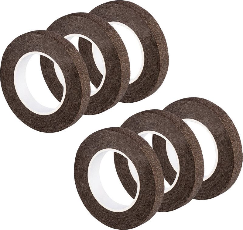 Just Flowers Flower Making Floral Tape 12mm 6pcs Pack (Dark Brown)