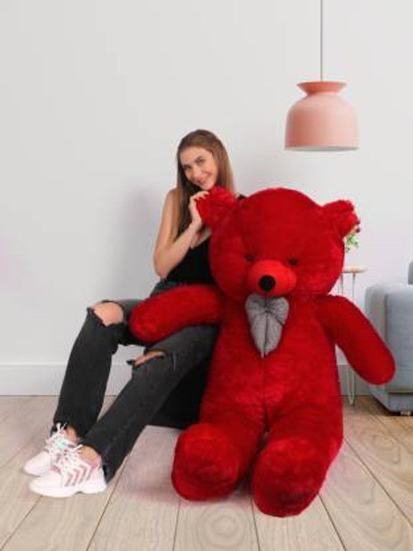KidsBerry 4 Feet Red Teddy Bear (122.0 cm) - 122 cm  (Red)