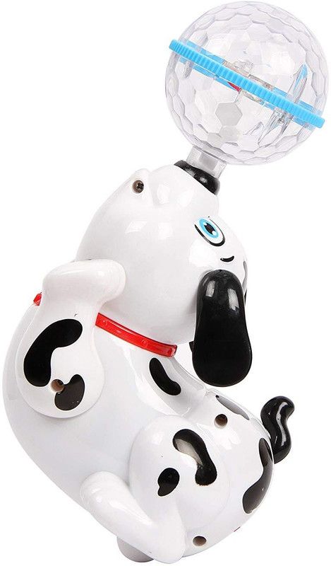 AVSRETAIL Dancing Dog with Music Flashing Lights Rattle  (White)
