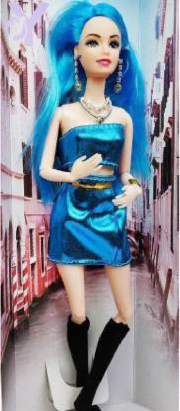 ADR PLAYZONE Fashion Girl Doll | Doll Toy for Kids | Foldable and Movable Doll BLUE_DOLL_10  (Blue)